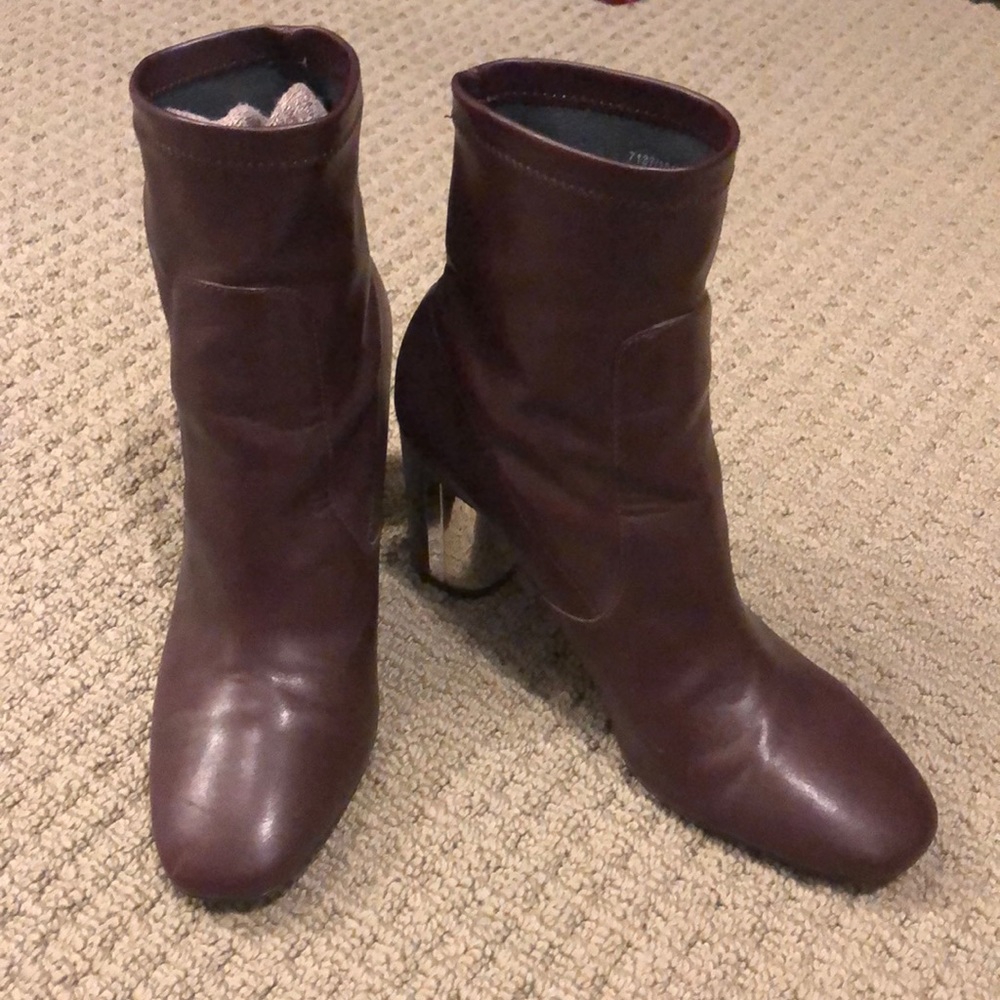 ZARA booties with gold heel accent!